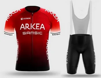 2020 ARKEA SAMSIC TEAM, Красная Мужская Велосипедная майка, Велосипедная одежда с коротким рукавом и шортами-нагрудниками, Ropa Ciclismo