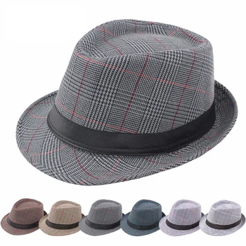 2022 Новые Весенне-летние Осенние Ретро Мужские шляпы Fedoras Топ Джазовая Клетчатая Шляпа Для взрослых Шляпы-котелки Классическая версия вводных шляп