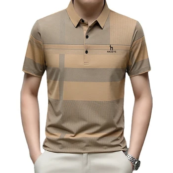 2023 Летняя Мужская футболка Поло высокого качества с коротким рукавом и вышивкой, Деловая Спортивная Быстросохнущая футболка, Дышащая футболка-поло для гольфа