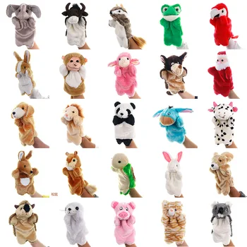 25 см Плюшевые ручные куклы с животными, мягкая игрушка, Волк, корова, Акула, Волк, Кролик, Плюшевая кукла, детская игрушка, ручная кукла, мягкие игрушки для подарков