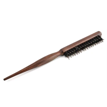 3X Деревянная ручка, щетка для волос из натуральной кабаньей щетины, Пушистая расческа, парикмахерская, цвет дерева