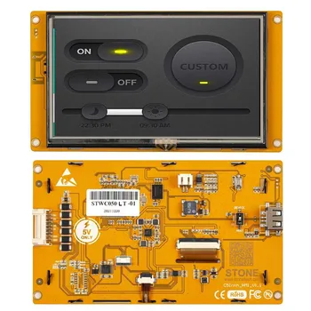 5-дюймовый модуль отображения LCD-TFT HMI Intelligent серии RS232/TTL с резистивной сенсорной панелью для управления промышленным оборудованием