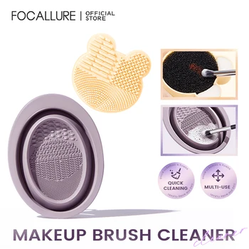 FOCALLURE Кисти для макияжа Очиститель, щетка для мытья, Силиконовый коврик для чистки, Силиконовый инструмент для мытья, Многоцелевой С губкой, сухой и влажный
