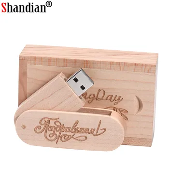 SHANDIAN бесплатный пользовательский логотип деревянный портативный Деревянный USB Флэш-накопитель pen drive 4GB 8GB 16G 32GB 64GB Memory stick U Dick свадебные подарки