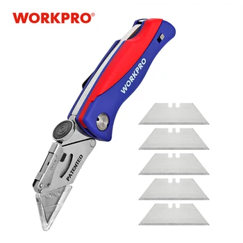 WORKPRO-Многофункциональный складной нож с 5 лезвиями, Портативный карманный нож, Резак для бумаги, ручной инструмент 