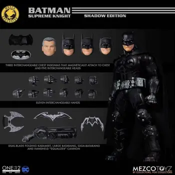 В наличии Оригинальная Mezco Toyz THE ONE: 12 Batman Supreme Knight Shadow Edition Эксклюзивная Фигурка Аниме Модель Коллекционная игрушка