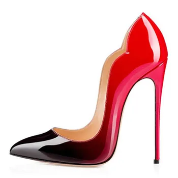 Женские Свадебные туфли на высоком каблуке, Женские Фиолетовые Пикантные Zapatos Mujer Tacon, Черные, Красные Женские Туфли на высоком Каблуке, Вечерние
