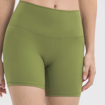 Женские Спортивные короткие брюки Lulu Align с высокой талией, дышащие Быстросохнущие Штаны для занятий фитнесом, йогой, велосипедные шорты, Брюки