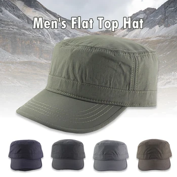 Классические мужские бейсболки с плоским верхом, Быстросохнущие шляпы в стиле милитари, Летняя уличная солнцезащитная армейская кепка, Дышащая шляпа 
