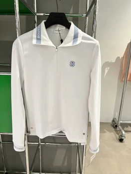 Корейская одежда для гольфа, 23 новых спортивных топа, Женская футболка с круглым вырезом и длинным рукавом, одежда