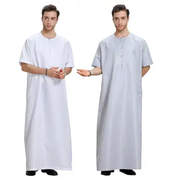 Летние Абайи Eid Musulman De Mode Homme Man Абайя Мусульманское Платье Халат Саудовская Аравия Клединг Маннен Кафтан Оман Исламская Одежда