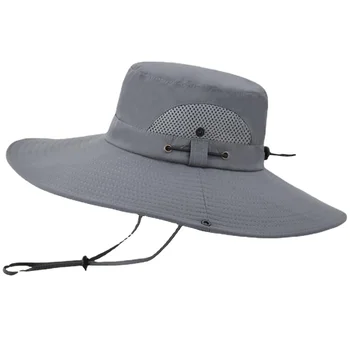 Летние Широкополые шляпы-ведра, Модные уличные альпинистские солнцезащитные шляпы с Завязками, Рыболовные Панамы, Велосипедные Козырьки, Дышащая сетка