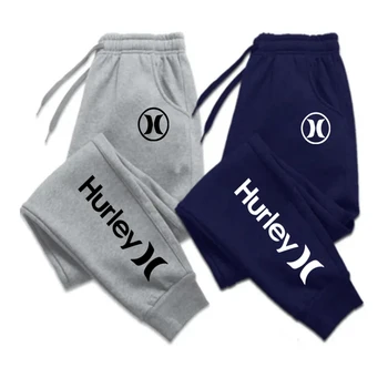 Модный бренд Hurley, мужская одежда, Брюки, повседневные брюки с завязками, спортивные штаны, осенне-зимние спортивные штаны для бега трусцой