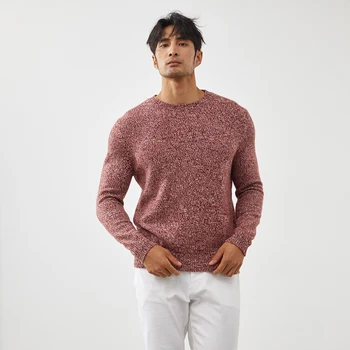 Мужской свитер из 100% козьего кашемира, пуловер с круглым вырезом, модный вязаный топ из пряжи с цветочным узором, Осенне-зимний новый продукт с длинным рукавом