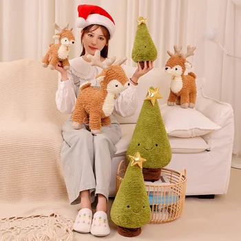Новая 30/40/50 см мультяшная Рождественская елка, украшение для дома, плюшевая игрушка, имитация Лося, кукла, Рождественский фестиваль, подарок для детей