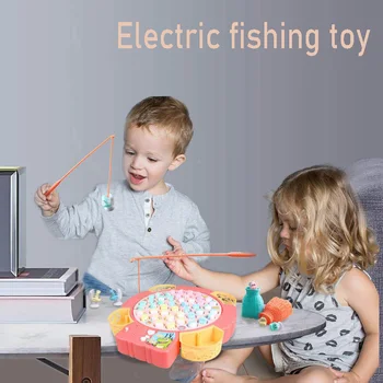 Новая Монтессори 3d Рыболовная тарелка, Детская музыкальная головоломка, Вращающиеся Электрические магнитные рыболовные игрушки, подарок для детей