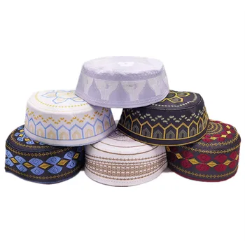 Новые мусульманские мужские молитвенные шляпы хлопок вышивка досуг Саудовская Аравия Исламская шляпа мусульманский тюрбан шапка еврейских мужчин платок одежда