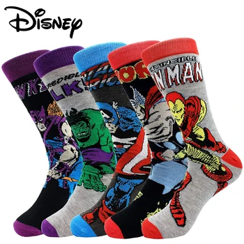 Носки Disney, носки с героями мультфильмов из фильмов о супергероях, Чистый Хлопок, мужская мода, Трендовые носки-трубки, Спортивные носки для взрослых, Детские игрушки на день рождения, подарок