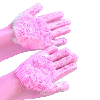Пару силиконовых перчаток можно использовать повторно перчатки для уборки кухни мытья посуды magic wipe резиновые для уборки дома