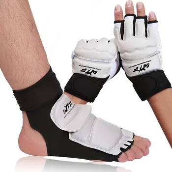 Перчатки для Тхэквондо Защита Для Ног Обувь Для Тхэквондо Носки Для Ног MMA WTF Взрослый Ребенок Защита Для Рук И Ног Боксерские Перчатки На Полпальца
