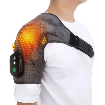 Плечевой бандаж с электрическим нагревом, светодиодный дисплей, вибрационный плечевой поддерживающий ремень для облегчения боли при артрите в суставах