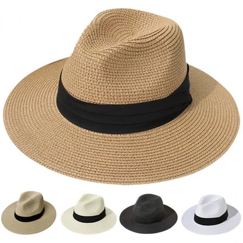 Регулируемая Классическая Панама Ручной Работы в Эквадоре, Солнцезащитные Шляпы для Женщин, Мужская Пляжная Соломенная Шляпа для Мужчин, Кепка с защитой от ультрафиолета, Пляжная шляпа