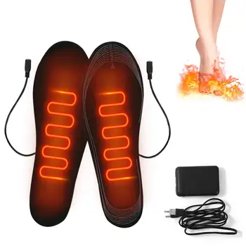 Стельки для обуви с USB подогревом, Электрическая грелка для ног, Грелка для носков, Зимние Виды спорта На открытом воздухе, Нагревательная Стелька, Зимняя Термальная