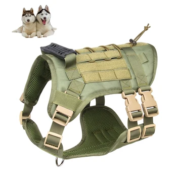 Тактические шлейки для собак с ручкой, регулируемые для военной подготовки, для средних и крупных собак, Легко управляемые принадлежности для собак
