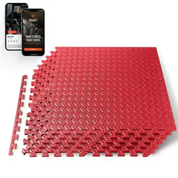 Толстый коврик-пазл для упражнений, для тренажерного зала и подушка для тренировок (красная)