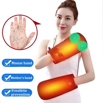 Электрический Массажер для рук с подогревом, вибрационный массаж пальцев, запястий, СПА, горячий компресс, физиотерапия, расслабление, обезболивание, теплые перчатки