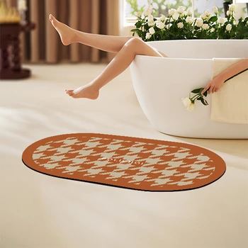 коврик для ног из диатомовой земли Толщиной 5 мм, Впитывающие коврики для ванной, Быстросохнущие противоскользящие Коврики для душа, туалета, входной коврик